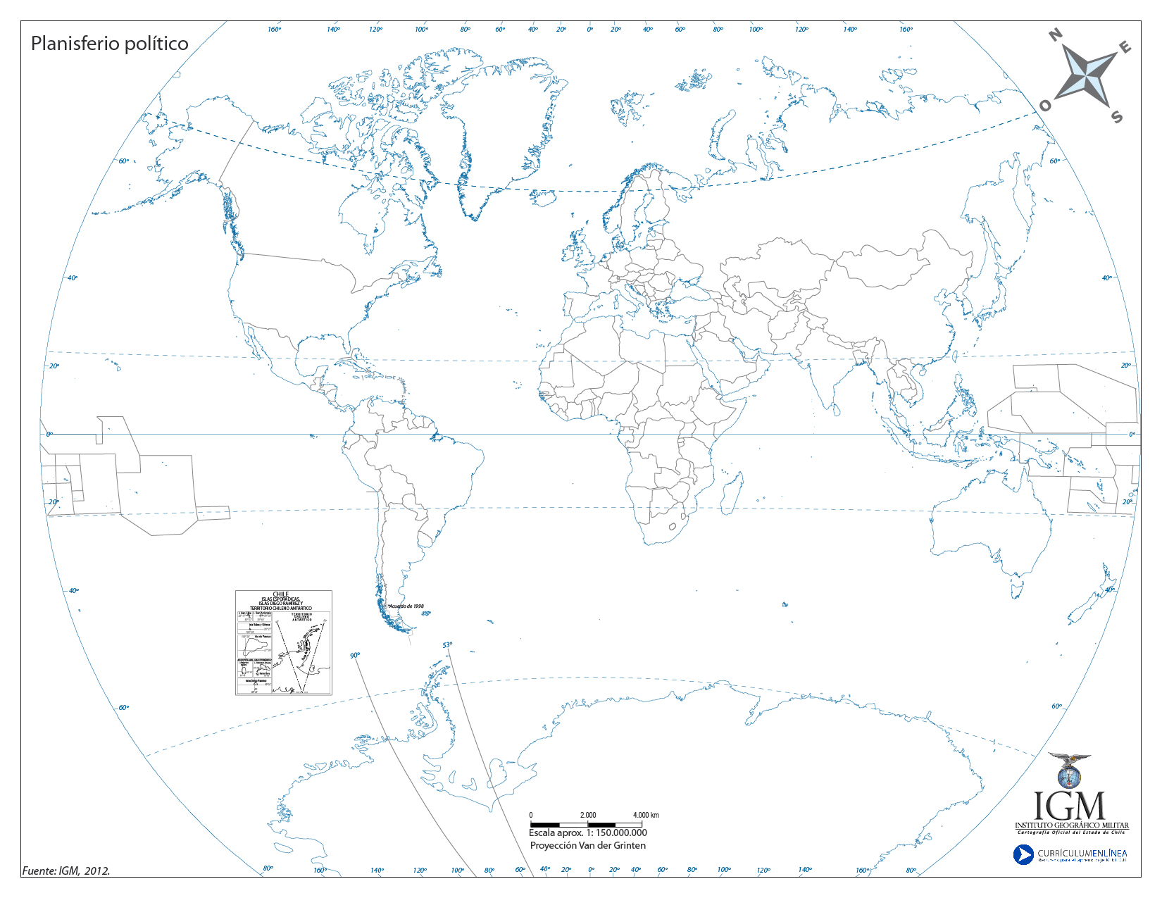 Mapa Croquis Planisferio